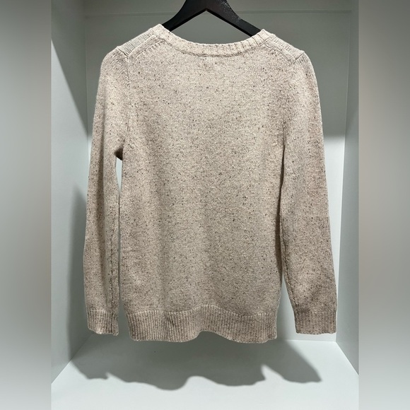 Vintage Jewel Embellished J. Crew Oatmeal Wool Blend V-neck sweater size Small - Picture 6 of 8